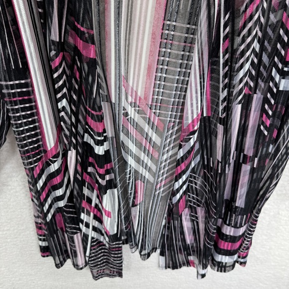 Kasper Cardigan Womens 2X Geometric Mesh Open Front Sheer Jacket Lightweight Lay - Picture 6 of 11